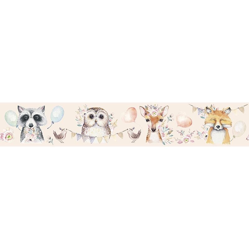 Bordüre Beige, Creme, Bunt, Rosa, Rose Marburg Vlies (45889)