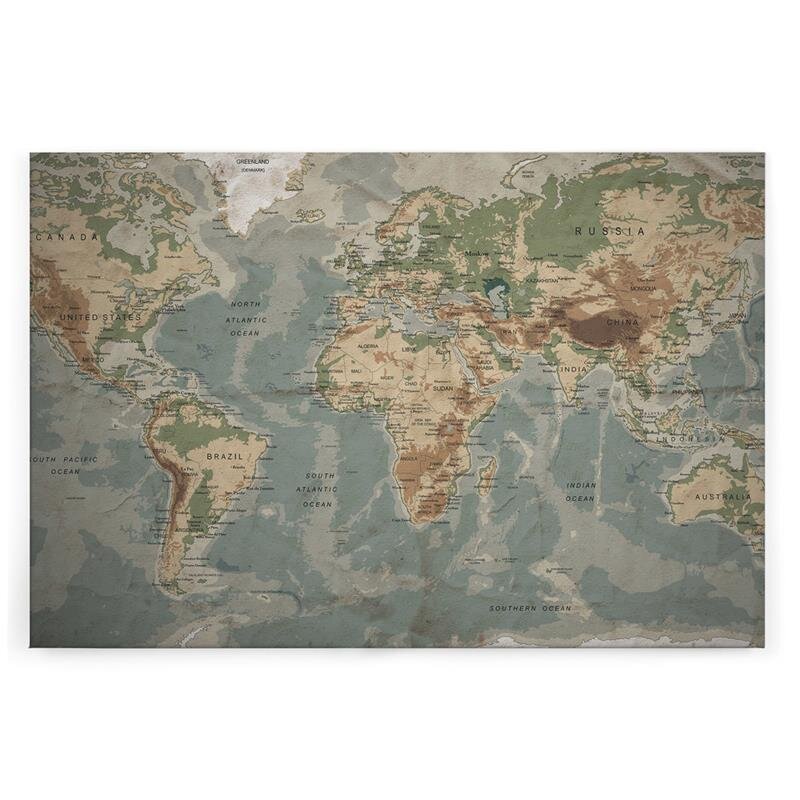 A.S. Création Leinwandbild Weltkarte