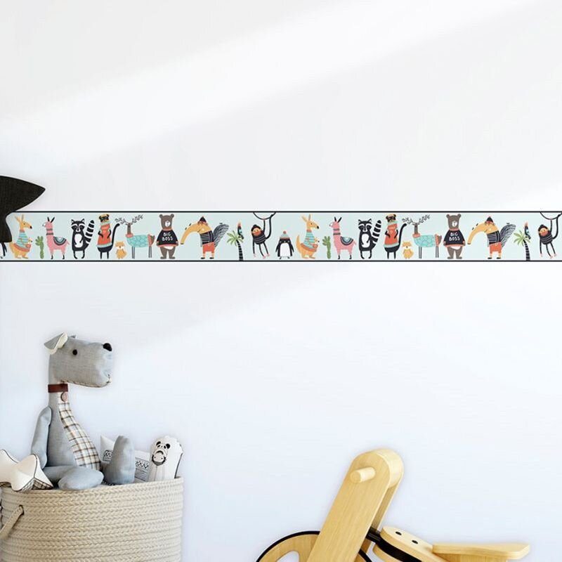 Bordüre Blau, Bunt Marburg Vlies (45876)