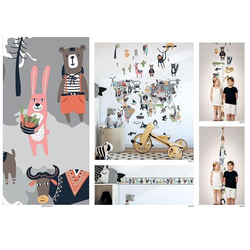 Bordüre Blau, Bunt Marburg Vlies (45876)