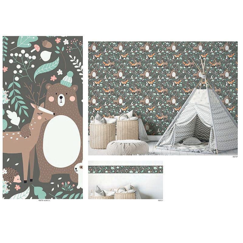 Bordüre Grün, Schwarz, Anthrazit Marburg Vlies (45871)