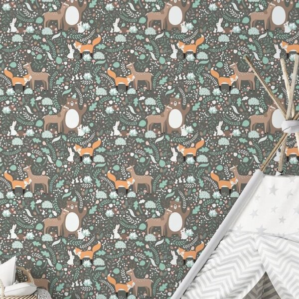 Tapete Grün, Schwarz, Anthrazit Marburg Vliestapete (45870)