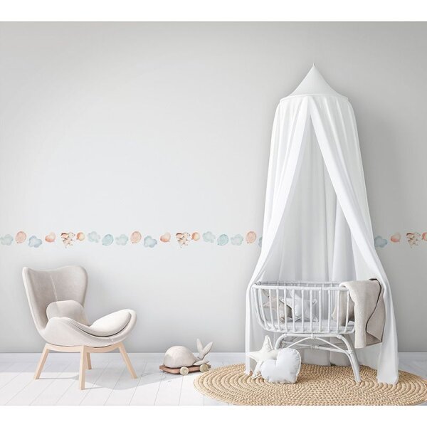 Bordüre Beige, Creme, Blau, Rosa, Rose Marburg Vlies (45868)