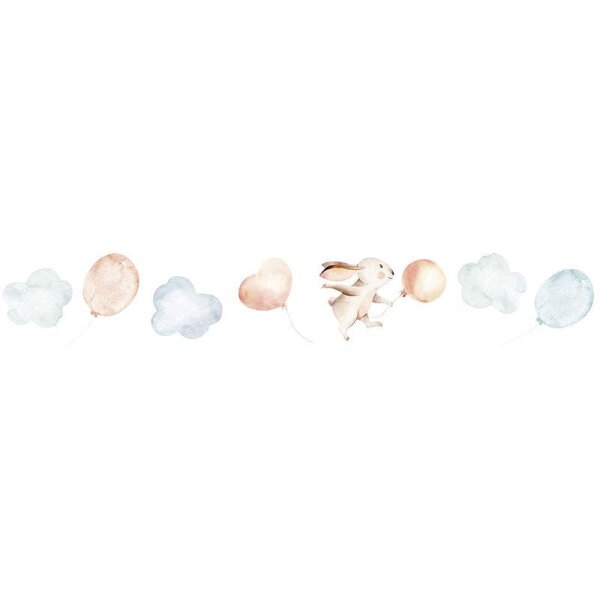 Bordüre Beige, Creme, Blau, Rosa, Rose Marburg Vlies (45868)