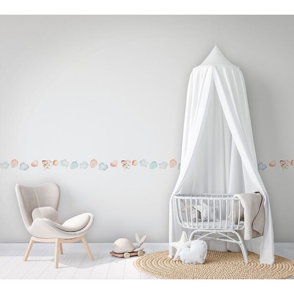 Bordüre Beige, Creme, Blau, Rosa, Rose Marburg Vlies (45868)