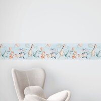 Bord&uuml;re Blau, Bunt Marburg Vlies (45864)