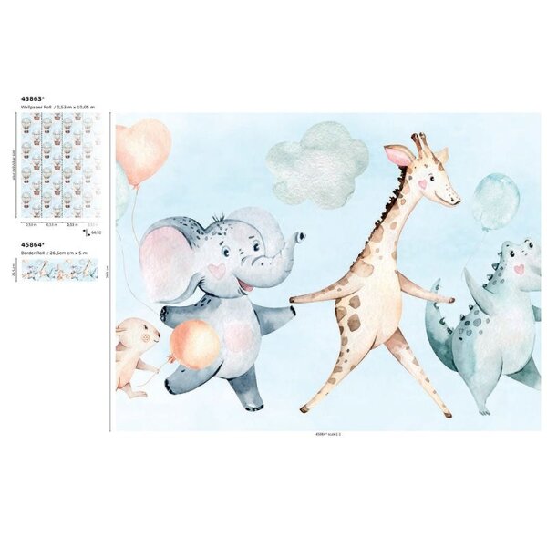 Tapete Blau, Braun Marburg Vliestapete (45863)