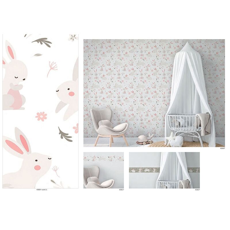 Bordüre Rosa, Rose Marburg Vlies (45861)