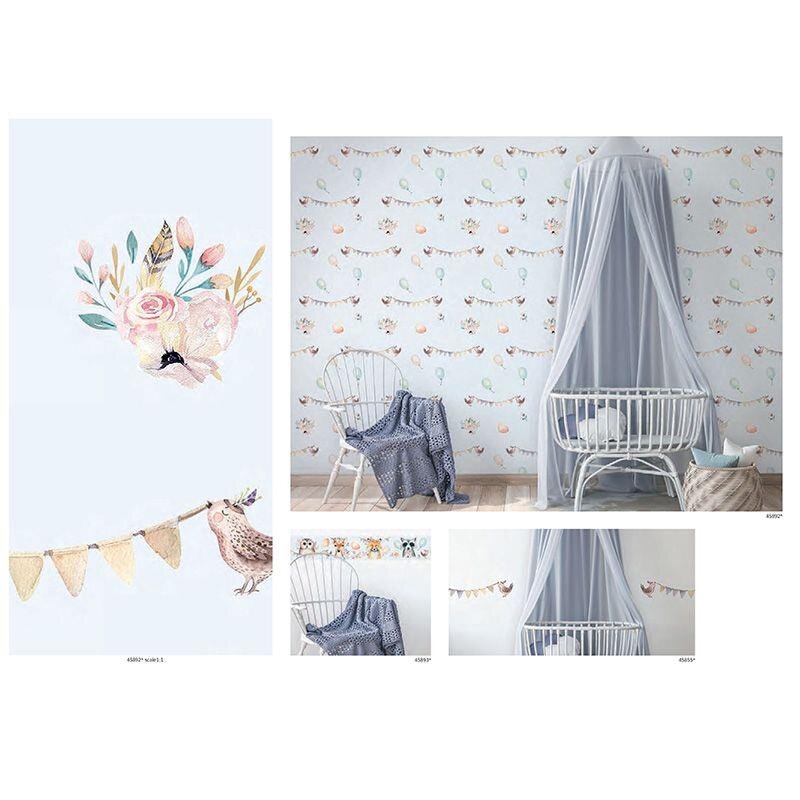 Bordüre Blau, Braun, Gelb, Vanille Marburg Vlies (45855)