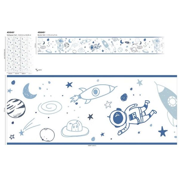 Bordüre Grau, Silber Marburg Vlies (45851)