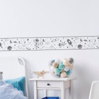 Bord&uuml;re Grau, Silber Marburg Vlies (45851)