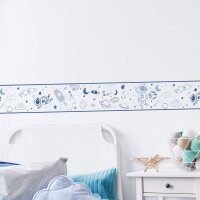 Bord&uuml;re Blau Marburg Vlies (45849)