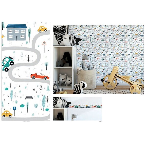 Tapete Blau, Grau, Silber Marburg Vliestapete (45844)