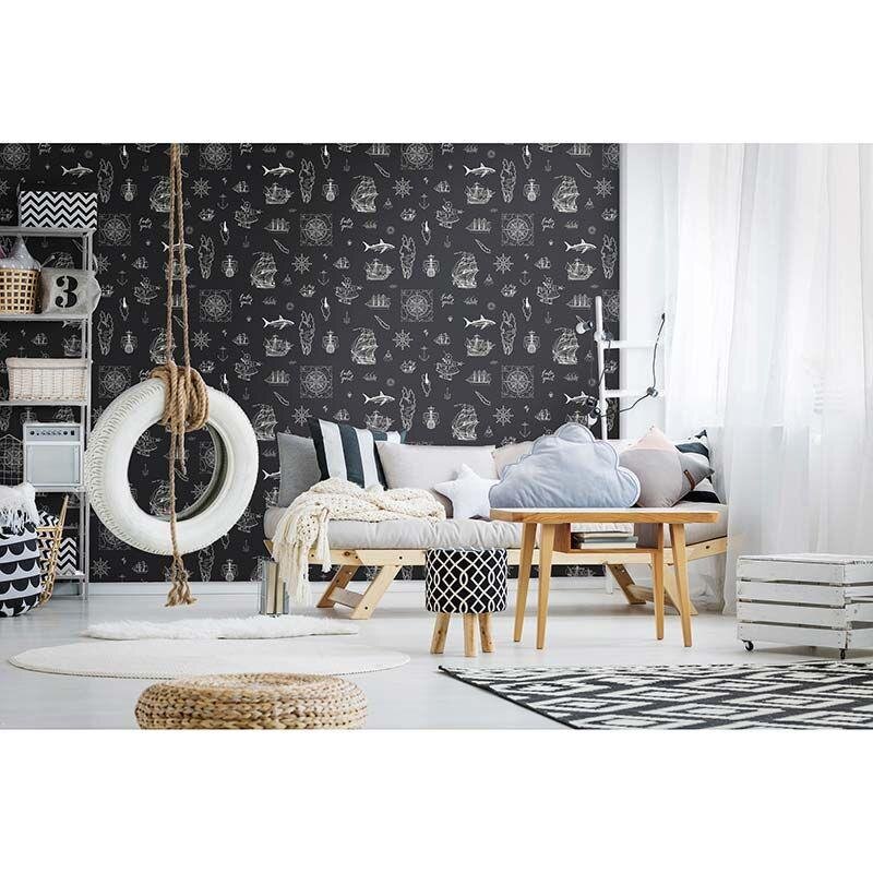 Tapete Schwarz-Weiß Marburg Vliestapete (45842)