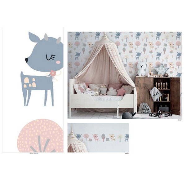 Bordüre Beige, Creme, Rosa, Rose Marburg Vlies (45835)