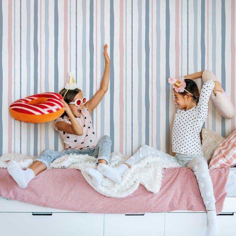 Tapete Blau, Greige, Rosa, Rose Marburg Vliestapete (45833)