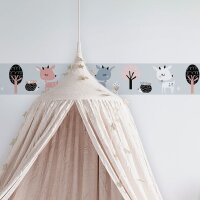 Bord&uuml;re Grau, Silber, Rosa, Rose Marburg Vlies (45832)