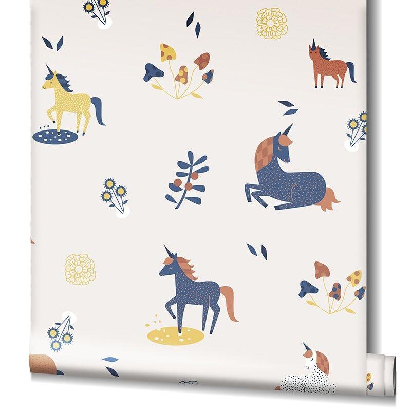 Tapete Blau, Braun, Greige Marburg Vliestapete (45821)