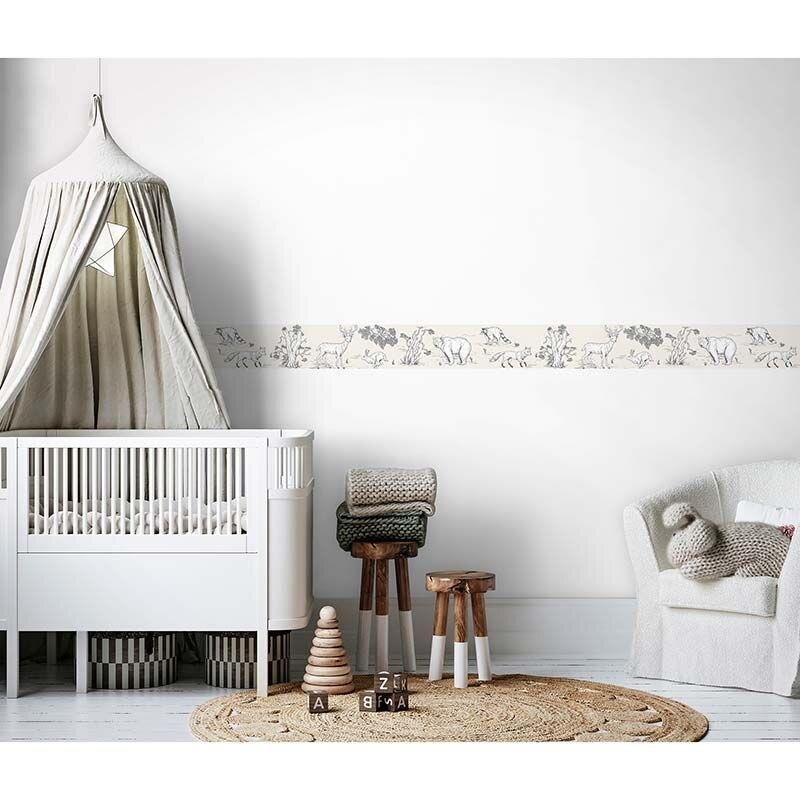 Bordüre Beige, Creme, Grau, Silber Marburg Vlies (45810)