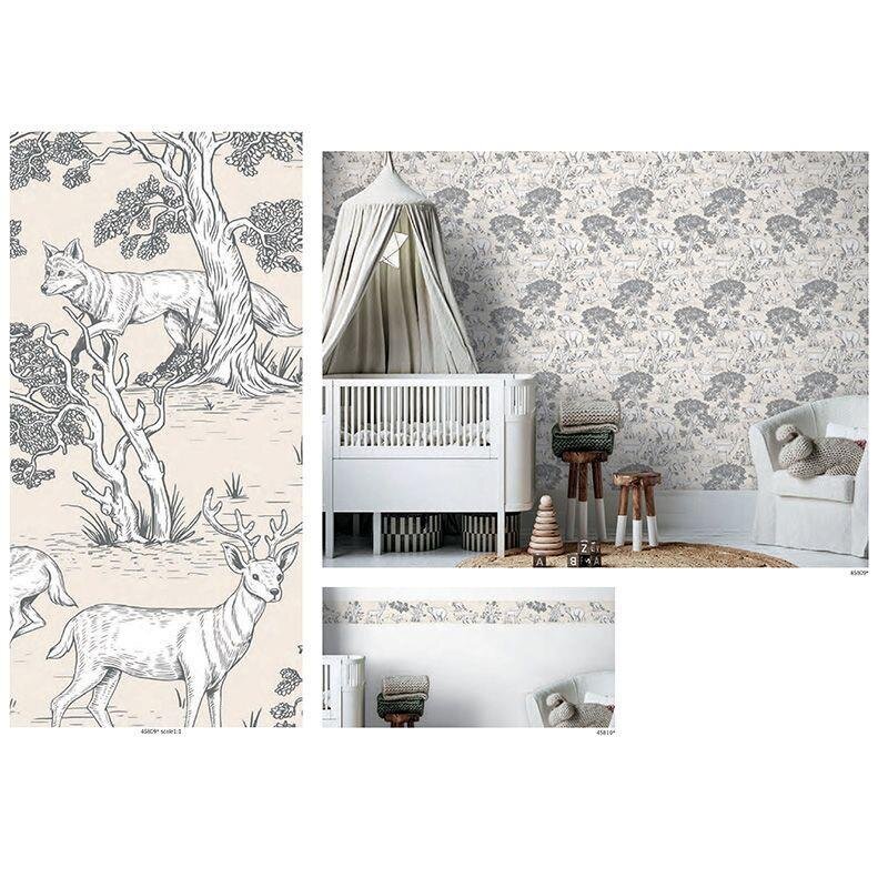 Tapete Beige, Creme, Grau, Silber Marburg Vliestapete (45809)