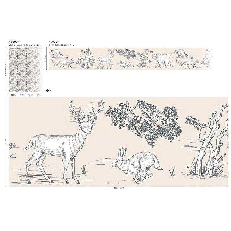 Tapete Beige, Creme, Grau, Silber Marburg Vliestapete (45809)