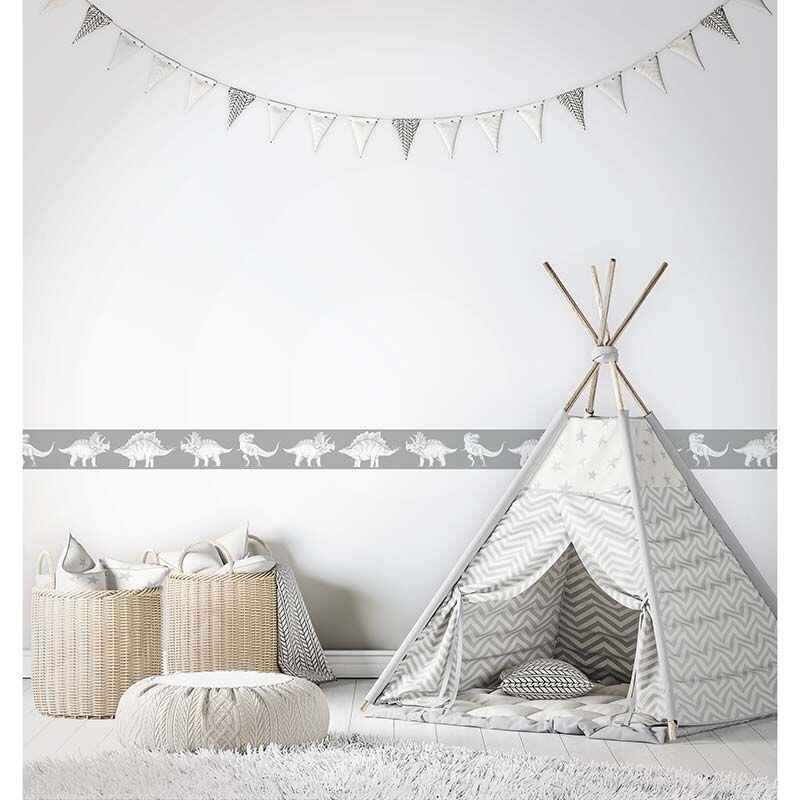 Bordüre Grau, Silber Marburg Vlies (45804)