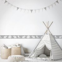 Bord&uuml;re Grau, Silber Marburg Vlies (45804)