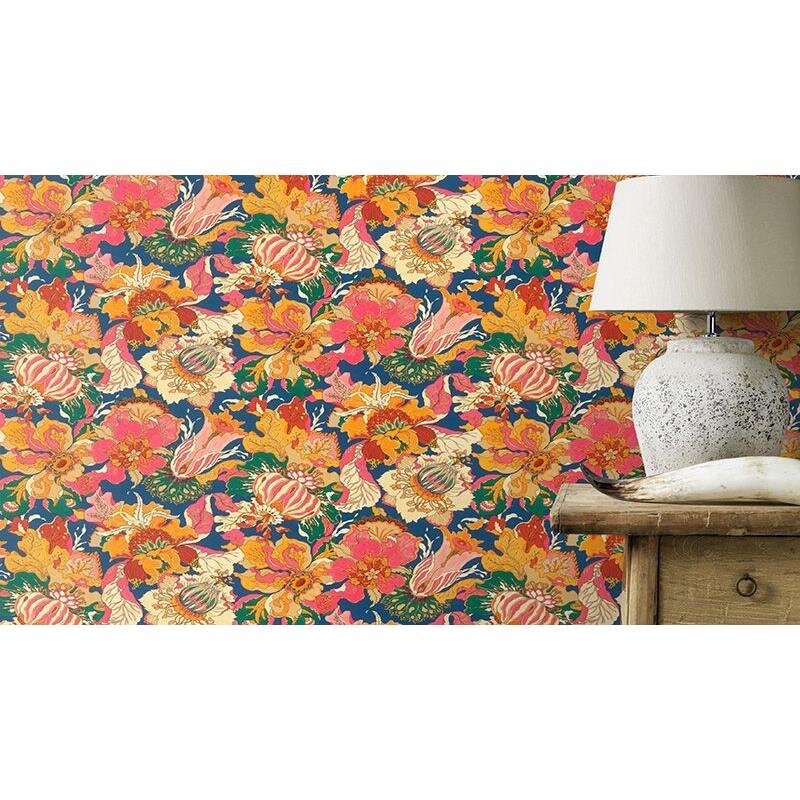 Tapete Blau, Bunt BARBARA Vliestapete (560459)