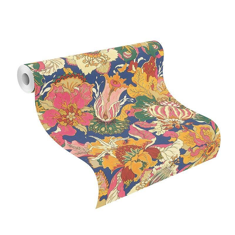 Tapete Blau, Bunt BARBARA Vliestapete (560459)