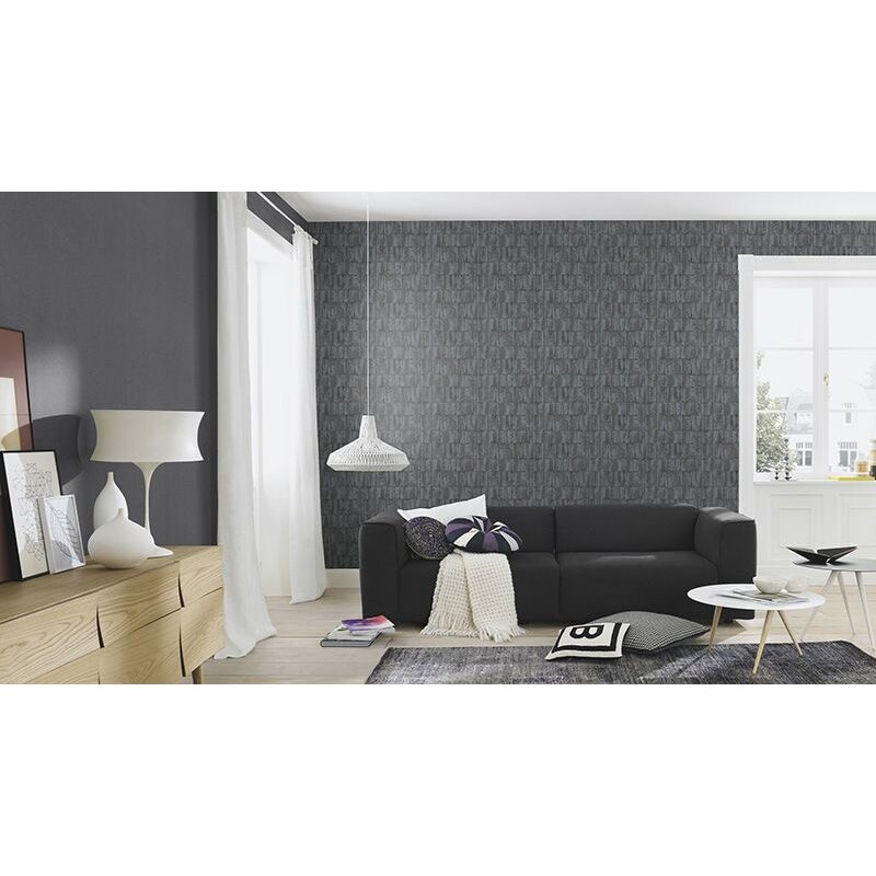 Tapete Grau, Silber, Schwarz, Anthrazit BARBARA Vliestapete (560343)