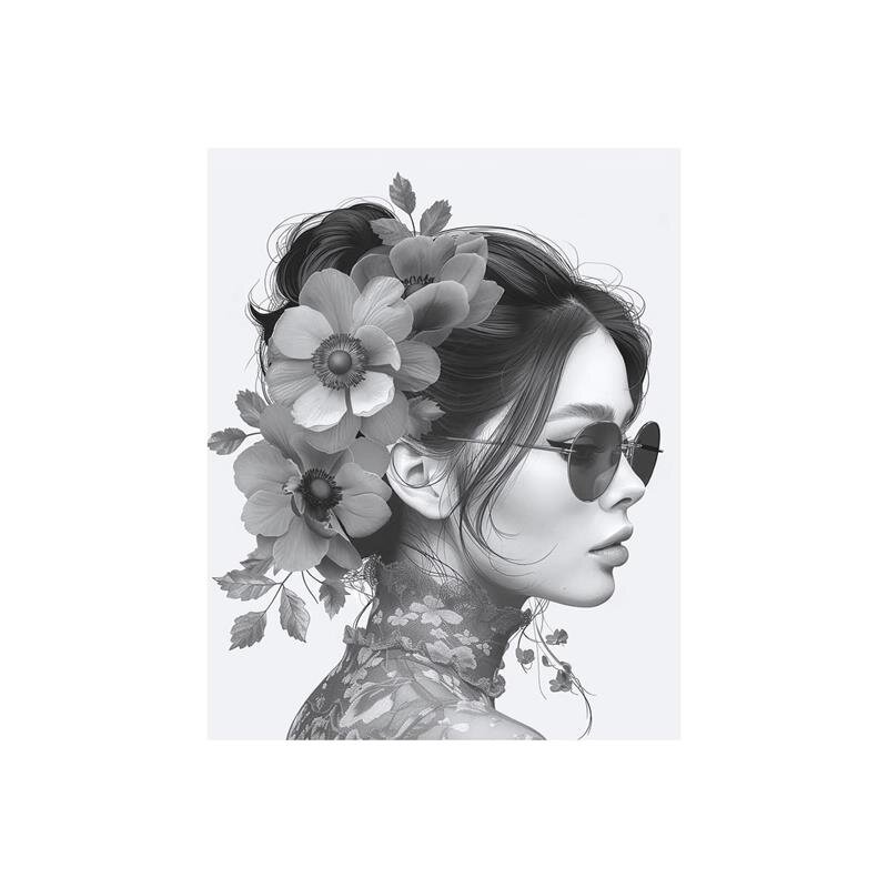 A.S. Création Leinwandbild Flowergirl Grey R Größe 40cm x 50cm