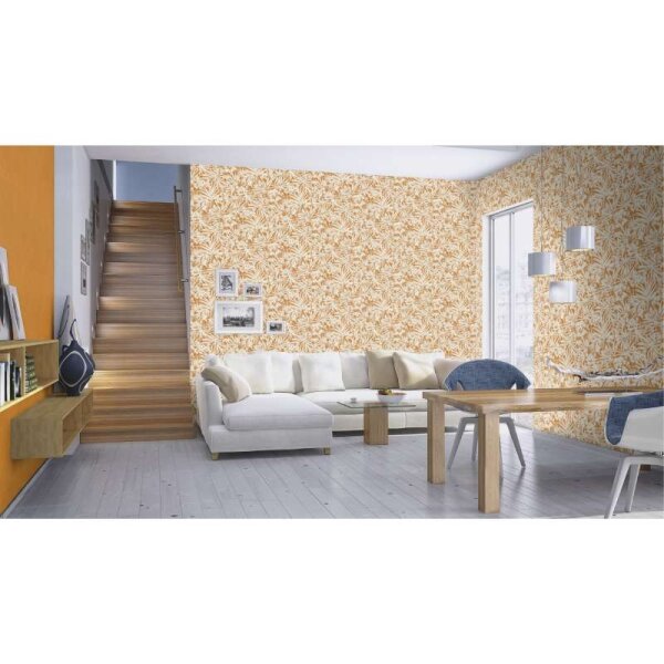 Tapete Beige, Creme, Orange, Ocker Rasch Vliestapete (330328)