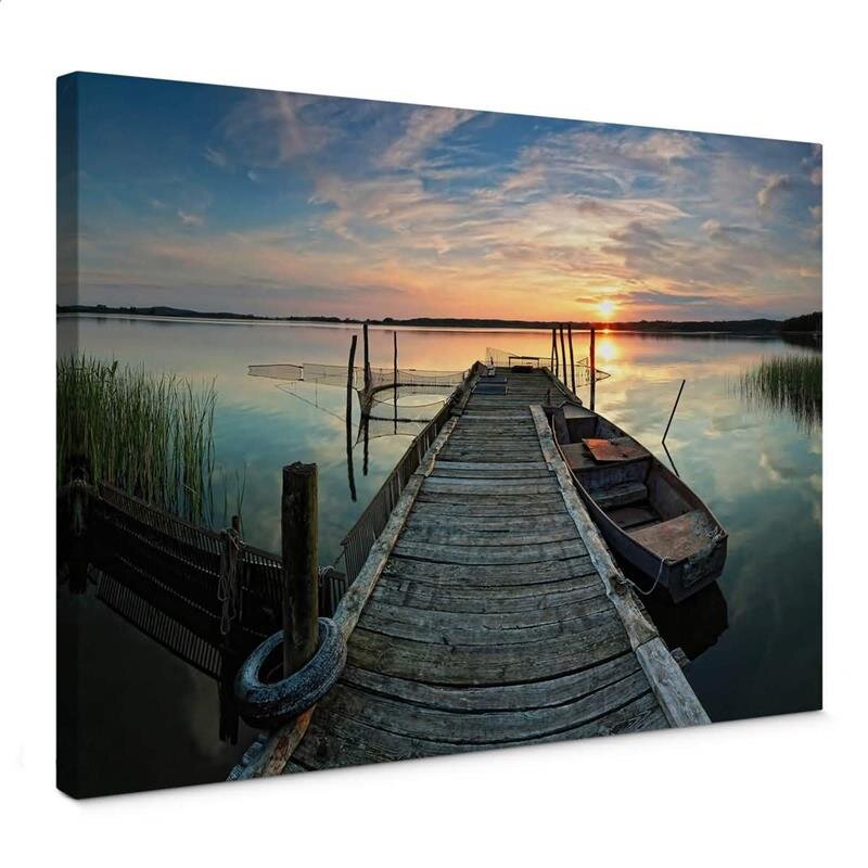 A.S. Création Leinwandbild Sunset Lake Größe 70cm x 50cm