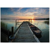 A.S. Cr&eacute;ation Leinwandbild Sunset Lake...