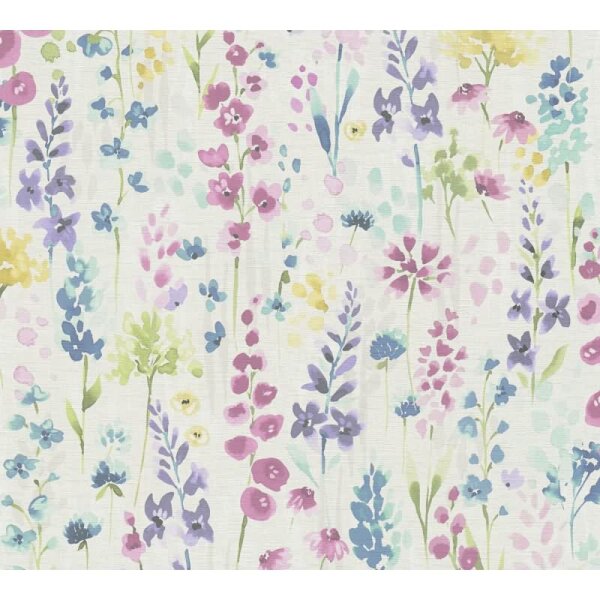 Florale Tapete Aquarell Optik Rosa Flieder – Bunte Blumen Vlies Tapete verspielt AS-Creation (396061)