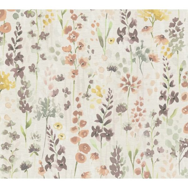 Florale Tapete Aquarelloptik Braun Beige – Blumen Vliestapete natürlich verspielt AS-Creation (396062)