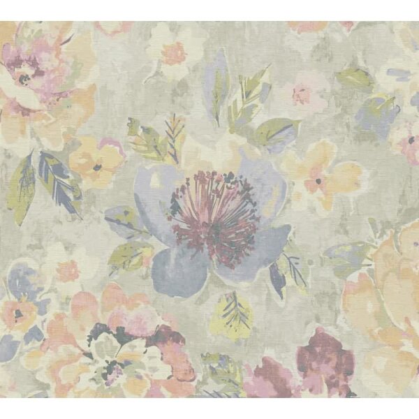 Florale Muster Tapete Aquarelloptik Pastellfarben - Vlies Tapete Blumen Vintage-Stil AS-Creation (396072)