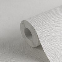 Uni Tapete mit Leinen Struktur Cremewei&szlig; &ndash;...