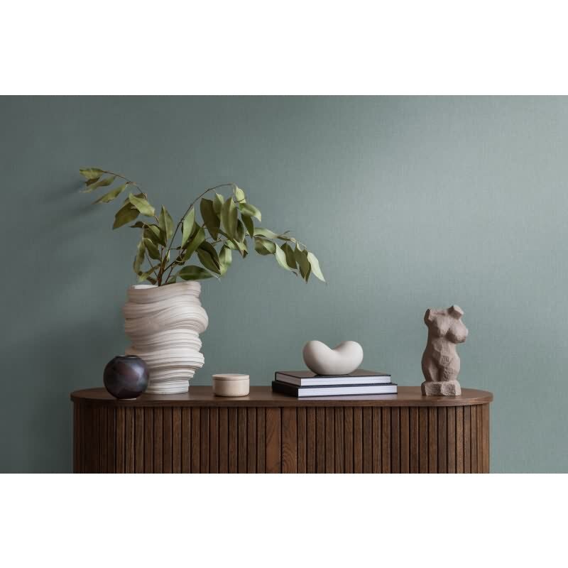 Unitapete mit Leinenstruktur Salbeigrün – Einfarbige Vliestapete in Stoffoptik AS-Creation (363796)