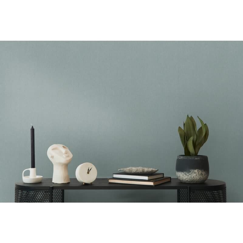 Unitapete mit Leinenstruktur Salbeigrün – Einfarbige Vliestapete in Stoffoptik AS-Creation (363796)