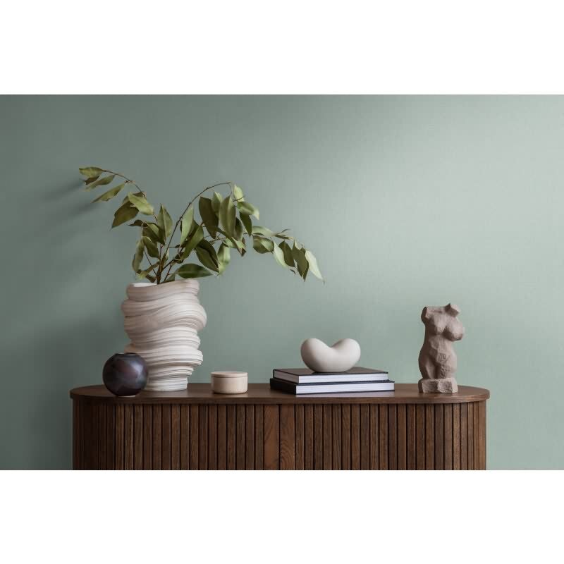 Uni Tapete mit Leinen Struktur Mintgrün – Einfarbige Vlies Tapete in Stoffoptik AS-Creation (363797)