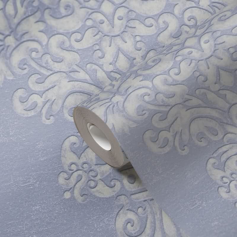 Barock Tapete mit Ornamenten Violett Weiß – Vlies Tapete elegant – Mustertapete AS-Creation (397652)