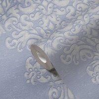 Barock Tapete mit Ornamenten Violett Wei&szlig; &ndash;...