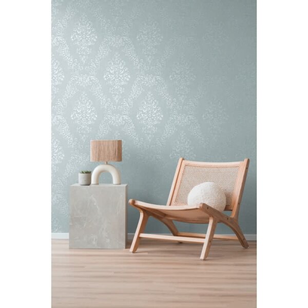 Barock-Tapete mit Ornamenten Hellgrau Silber – Vliestapete edel – Mustertapete AS-Creation (397653)