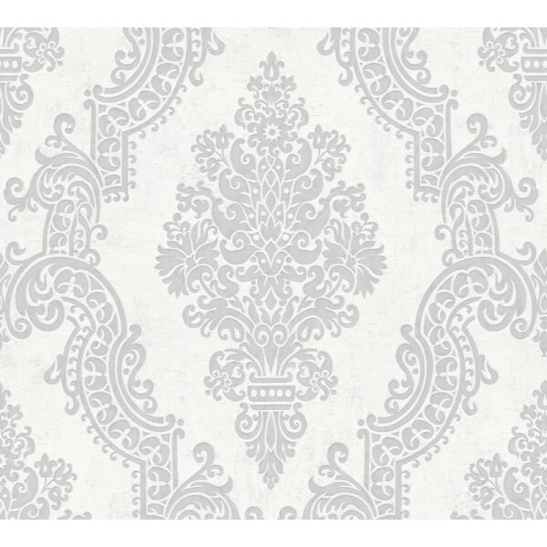 Barock Tapete mit Ornamenten Weiß Grau – Vlies Tapete stilvoll – Muster Tapete AS-Creation (397655)