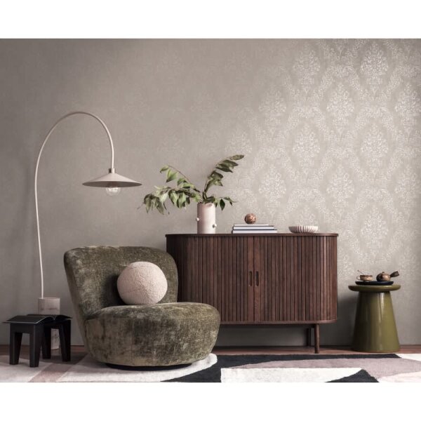 Barock-Tapete mit Ornamenten Beige Silber – Vliestapete edel – Mustertapete AS-Creation (397656)