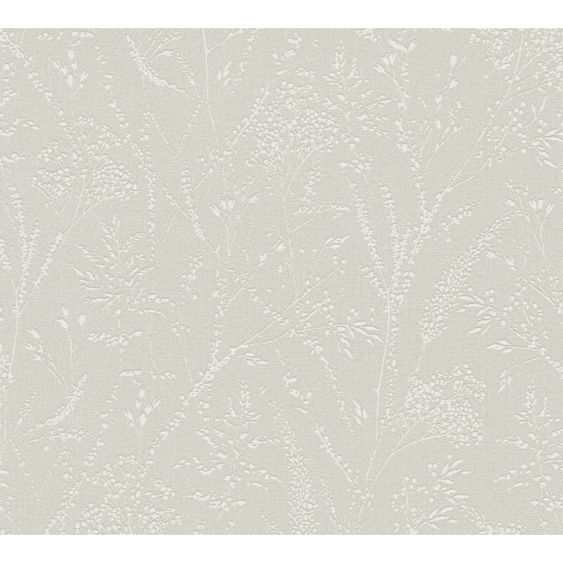Florale Mustertapete Beige Creme – Vliestapete mit zartem Pflanzenmotiv – Struktur Tapete AS-Creation (397661)