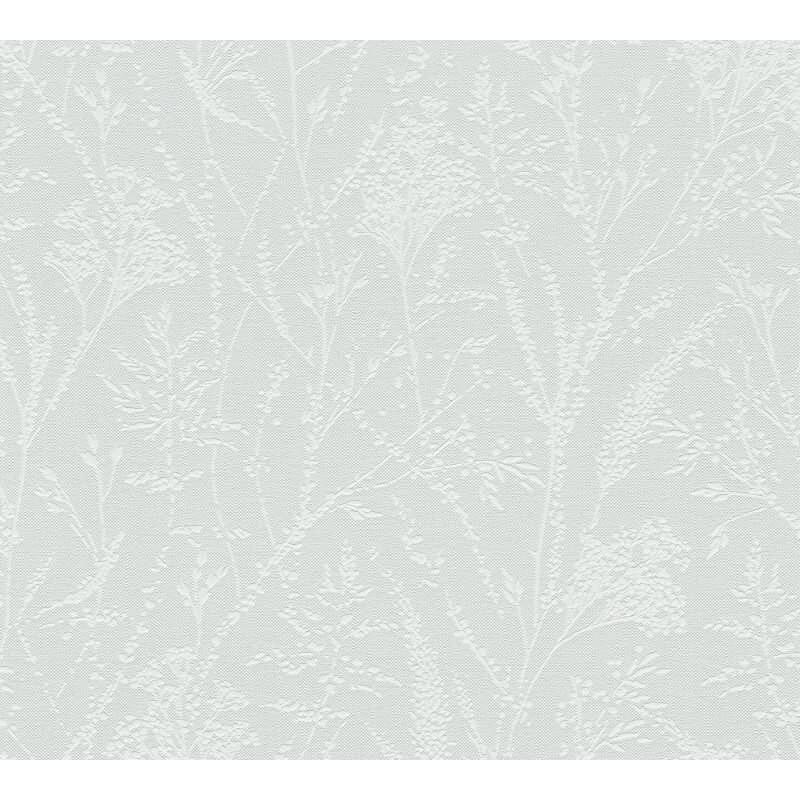 Florale Muster Tapete Mint Weiß – Vliestapete mit feinem Gräsermotiv – Strukturtapete AS-Creation (397662)