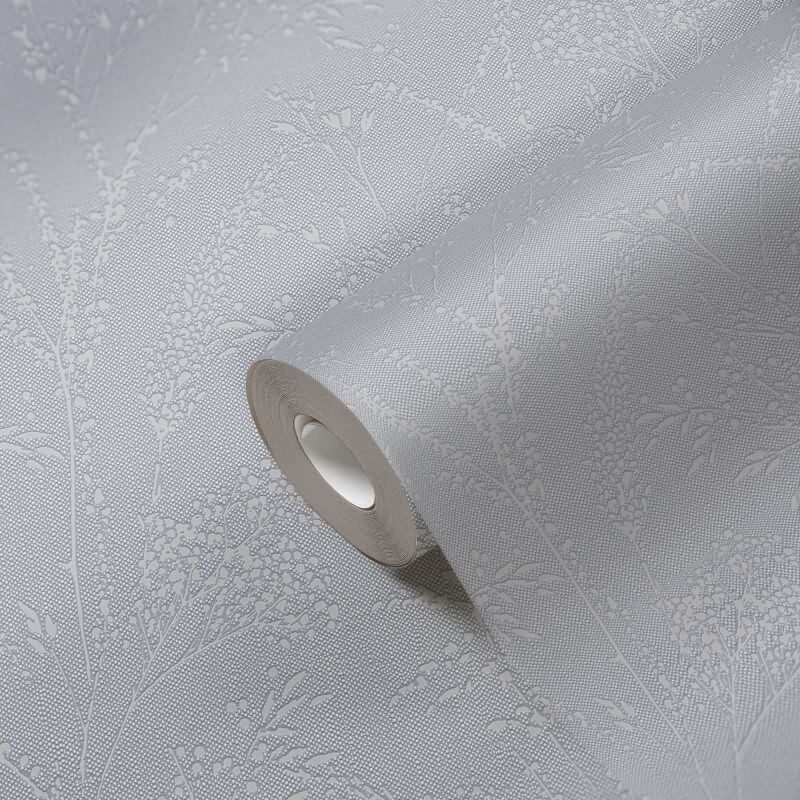 Florale Mustertapete Blau Grau – Vliestapete mit Gräser Motiv – Strukturtapete dezent AS-Creation (397663)