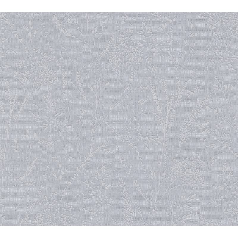 Florale Mustertapete Blau Grau – Vliestapete mit Gräser Motiv – Strukturtapete dezent AS-Creation (397663)